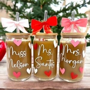 Personalized Heart Design Party Jars